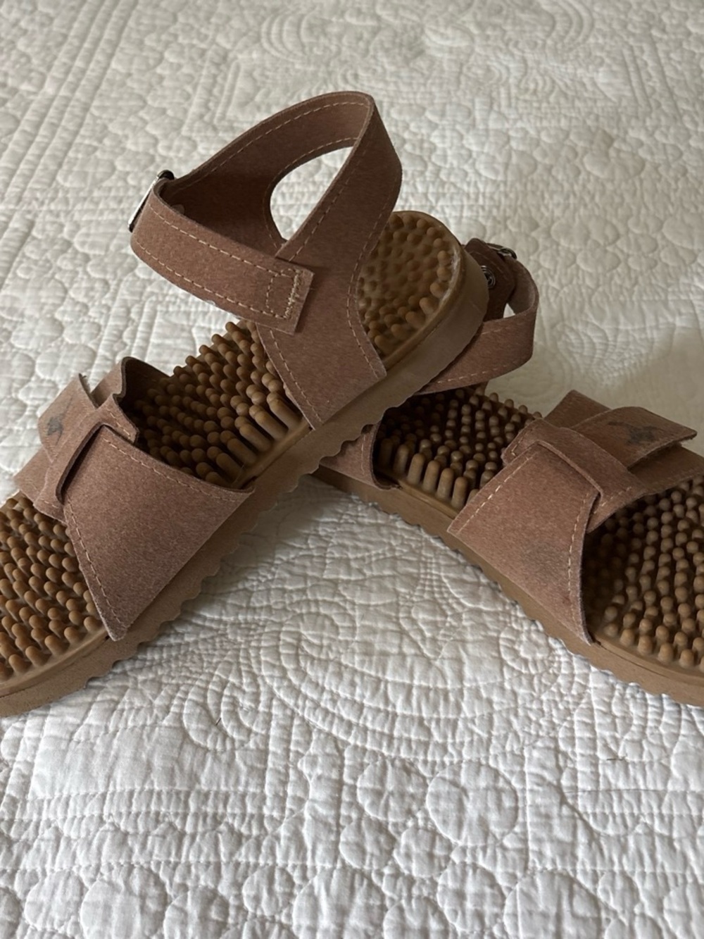 Women’s Brown Massage-Comfort Sandals with Adjustable Straps